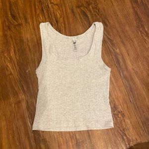 Skims cotton rib tank in heather grey